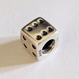 Authentic Pandora Retired Silver Lucky Dice Charm